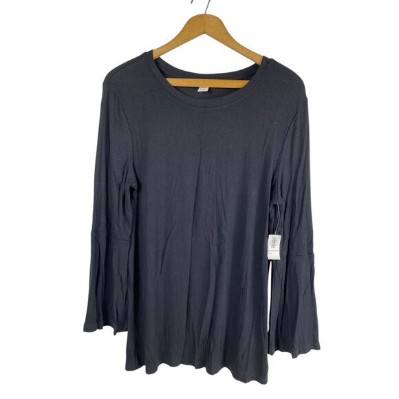 Old Navy Shirt Top Knit Ribbed Flare Sleeve Vamp Grunge Whimsigoth Size L NEW - Picture 2 of 8